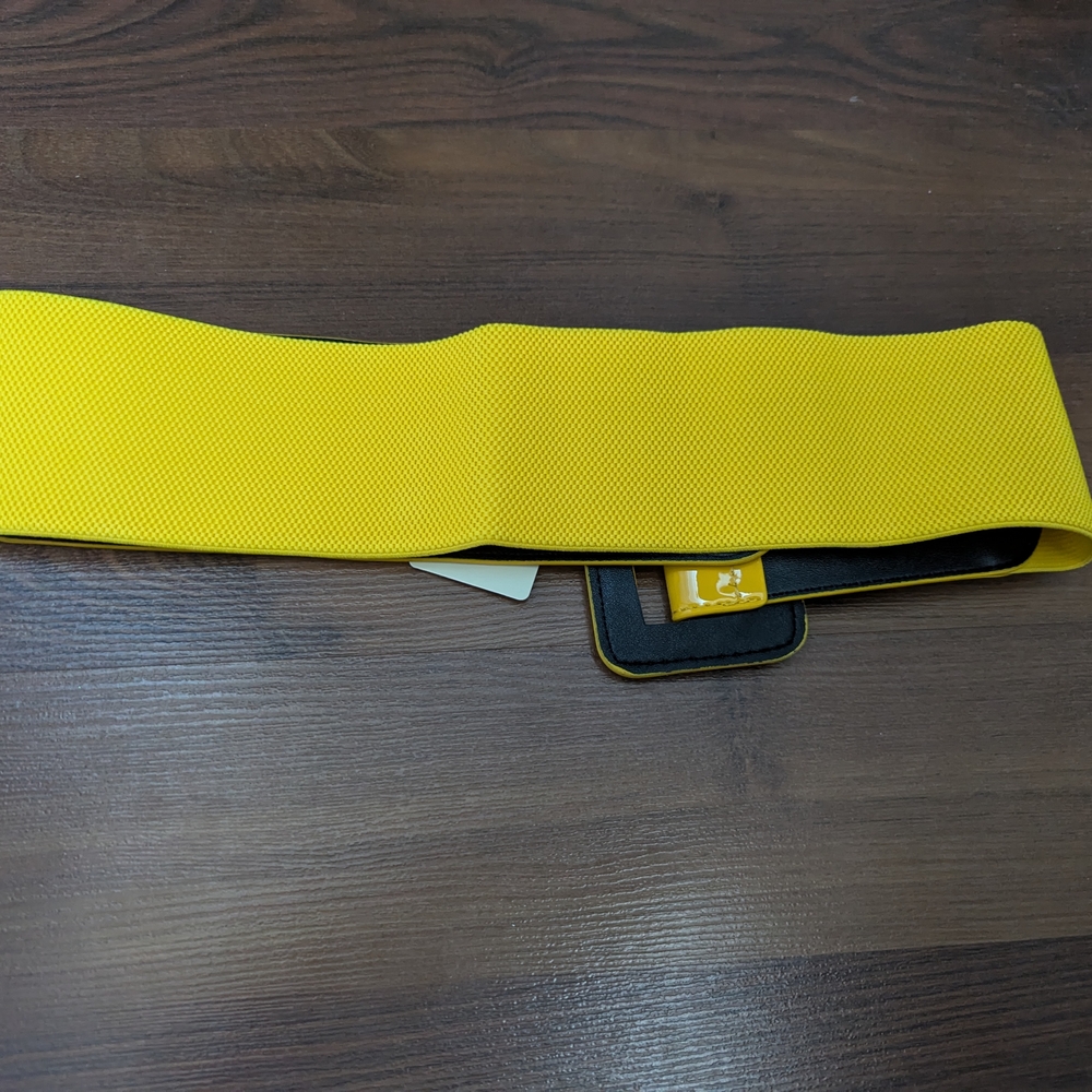 Grace Karin Vintage 3" Yellow Stretchy Women's Belt - Picture 2 of 4
